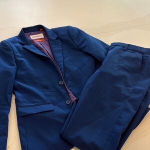 OppoSuits Vibrant Blue Suit with Purple Lining